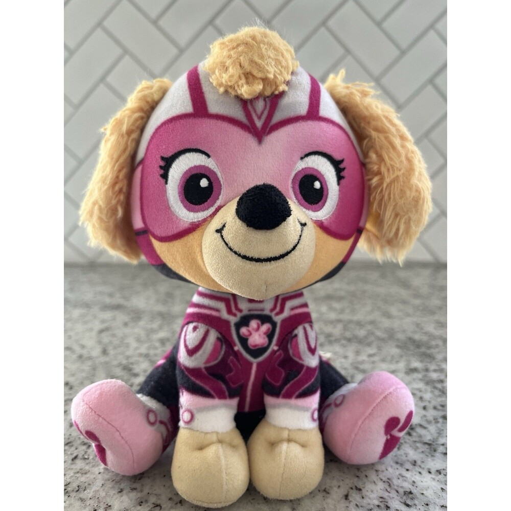 Paw Patrol Skye 7” Plush Mighty Movie Pink Superhero Dog Spin Master 2023